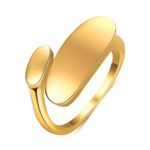 18K gold plated stainless steel ring close-up