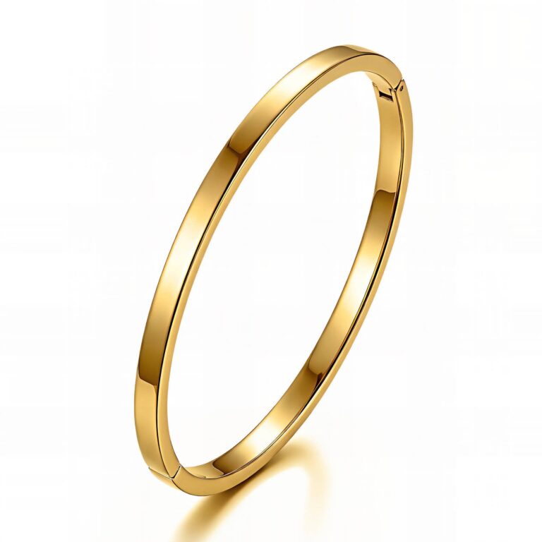 18K gold plated stainless steel bracelet front view