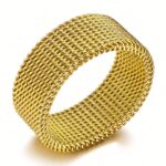 18K gold plated stainless steel sized ring front view