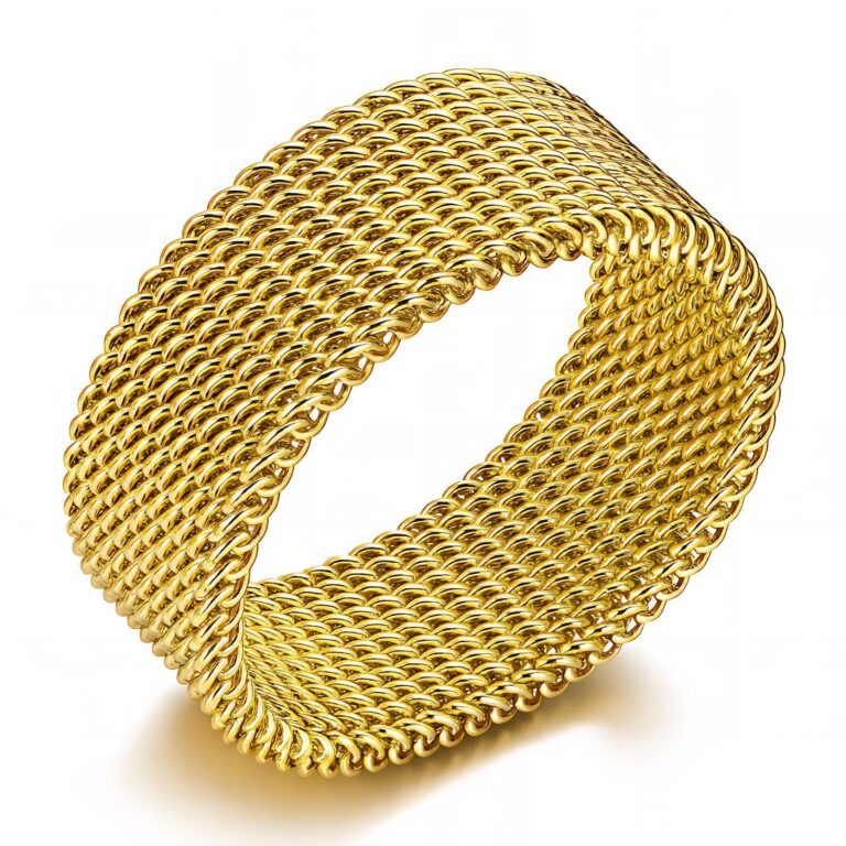 18K gold plated stainless steel sized ring front view