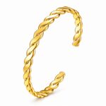 18K gold plated stainless steel bracelet with 6 cm diameter
