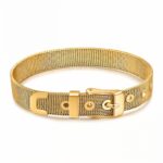 18K gold plated stainless steel adjustable bracelet on white background