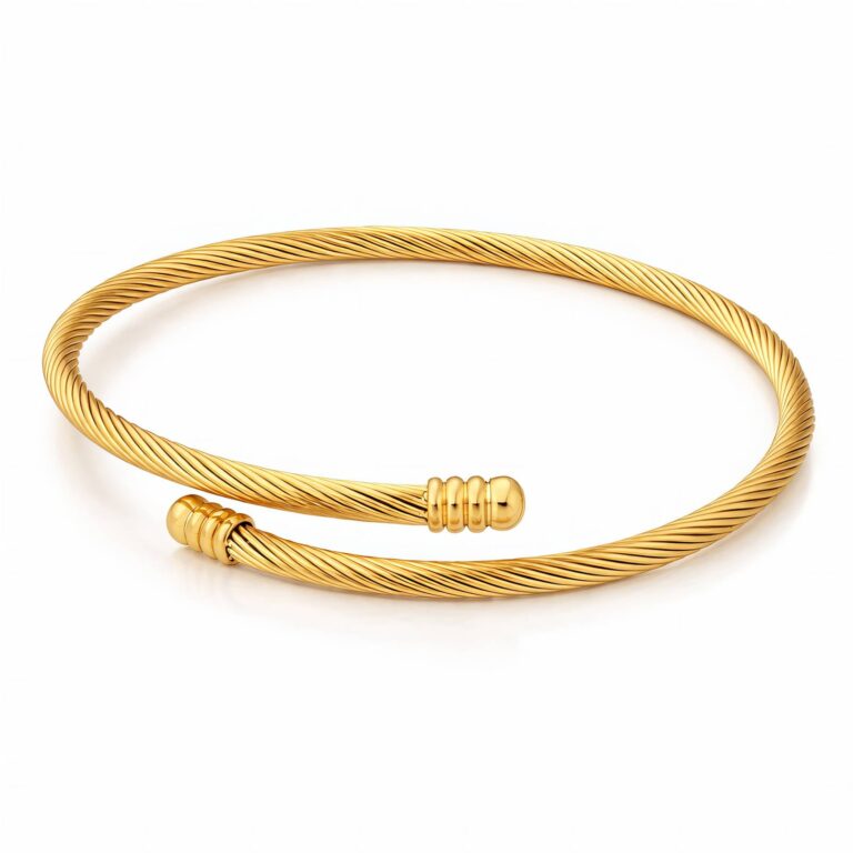18K gold plated stainless steel bracelet front view