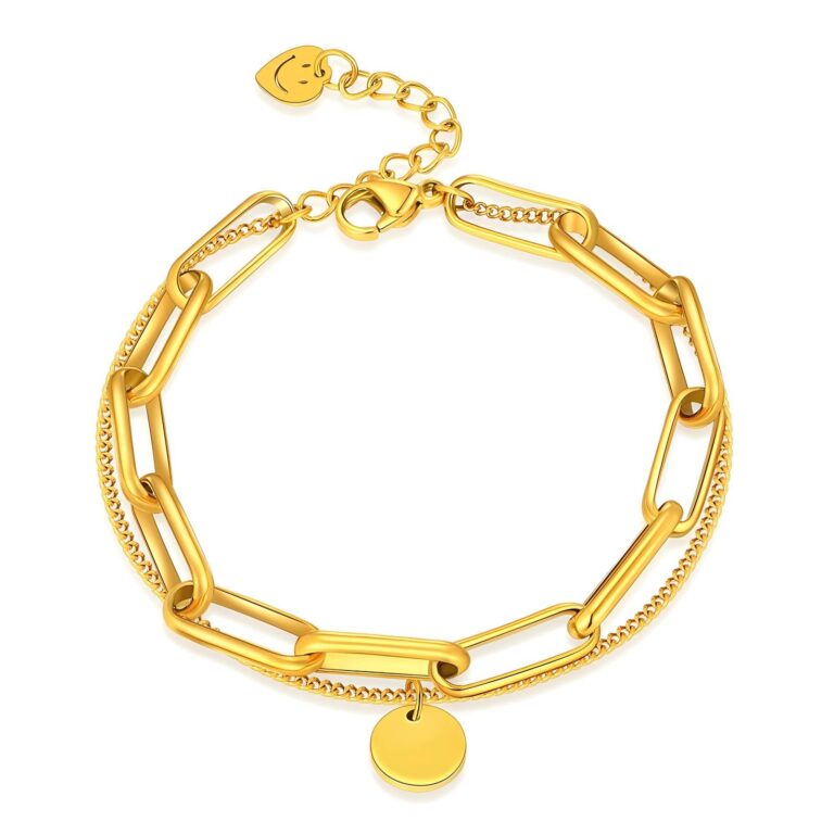 18K gold plated stainless steel bracelet close-up