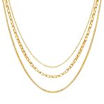 18K gold plated stainless steel necklace displayed on white background