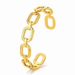 18K gold plated stainless steel bracelet front view