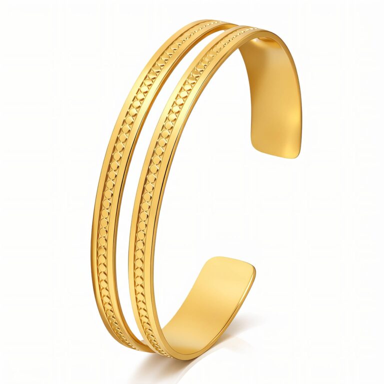 18K gold plated stainless steel bracelet front view