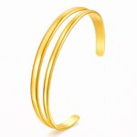 18K gold plated stainless steel bracelet front view