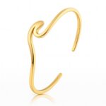 18K gold plated stainless steel bracelet on white background