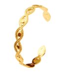 18K gold plated stainless steel Evil Eye bracelet close-up