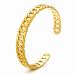 18K gold plated stainless steel bracelet front view