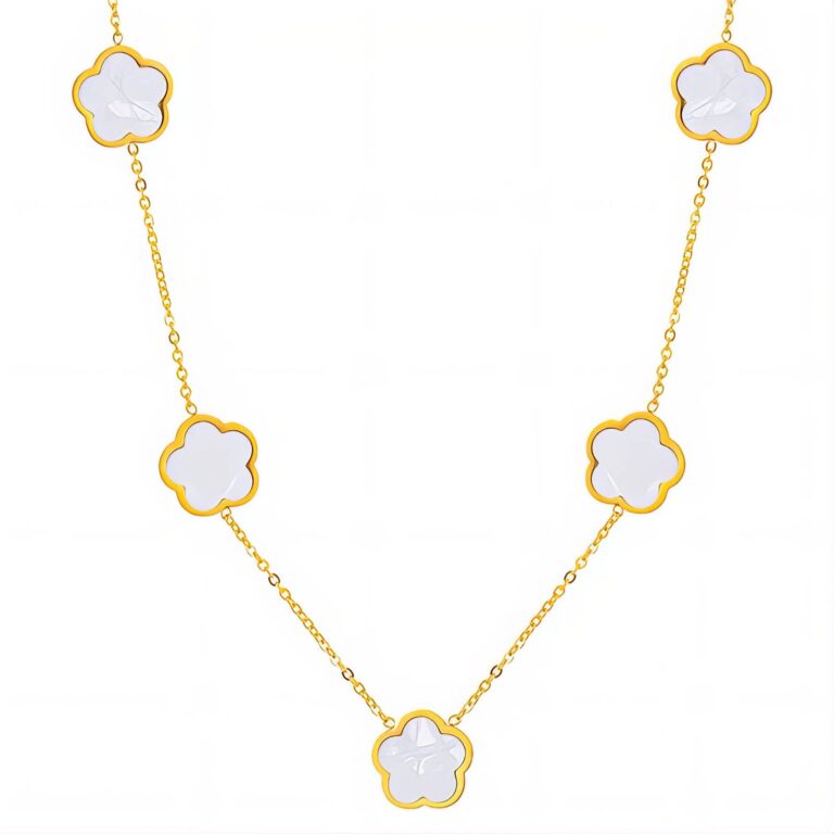 Flower Meadow 18K gold plated stainless steel necklace with flower pendant