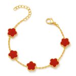 18K gold plated Flower Meadow bracelet on wrist