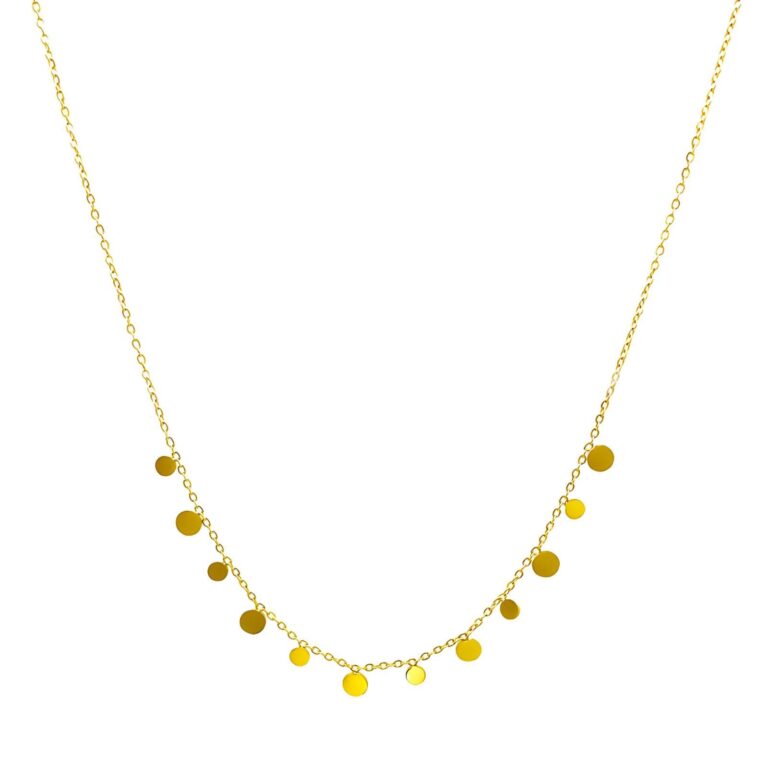 18K gold plated stainless steel necklace front view