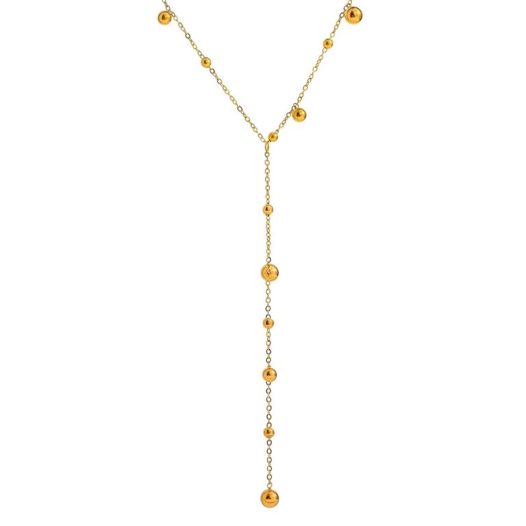 18K gold plated stainless steel necklace front view