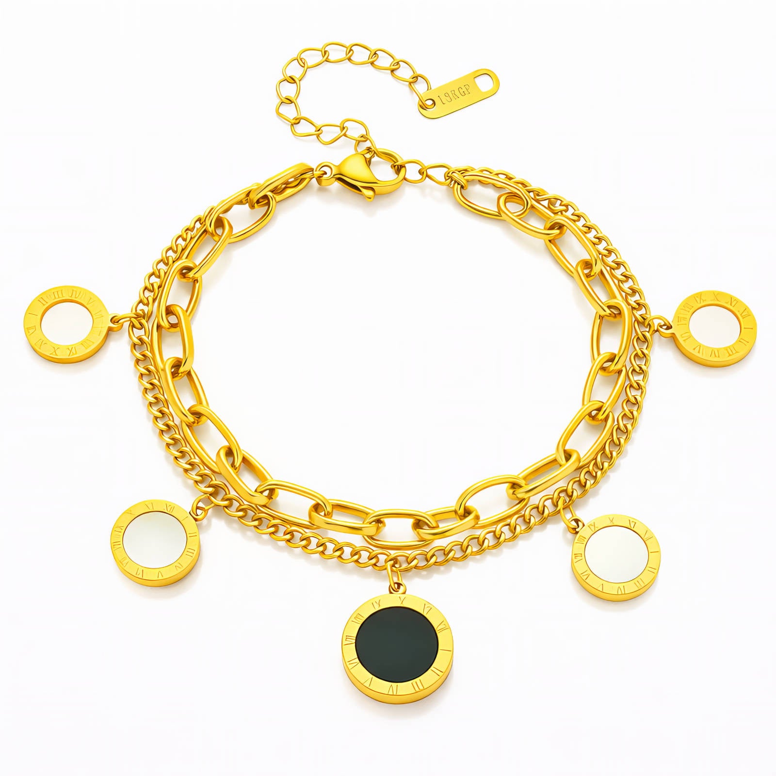 87766-0_new_090058204 18K gold plated stainless steel bracelet close-up view