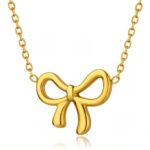 18K gold plated stainless steel necklace with lobster claw clasp front view