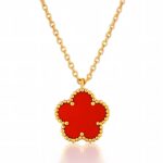 18K gold plated flower necklace with stainless steel chain
