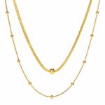 18K gold plated stainless steel necklace front view