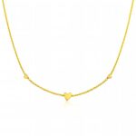 18K gold plated hearts necklace front view