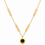 18K gold plated stainless steel necklace with lobster claw clasp and small pendant