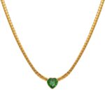 18K gold plated heart necklace with cubic zirconia pendant