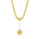 18K gold plated stainless steel necklace with lobster claw clasp and pendant