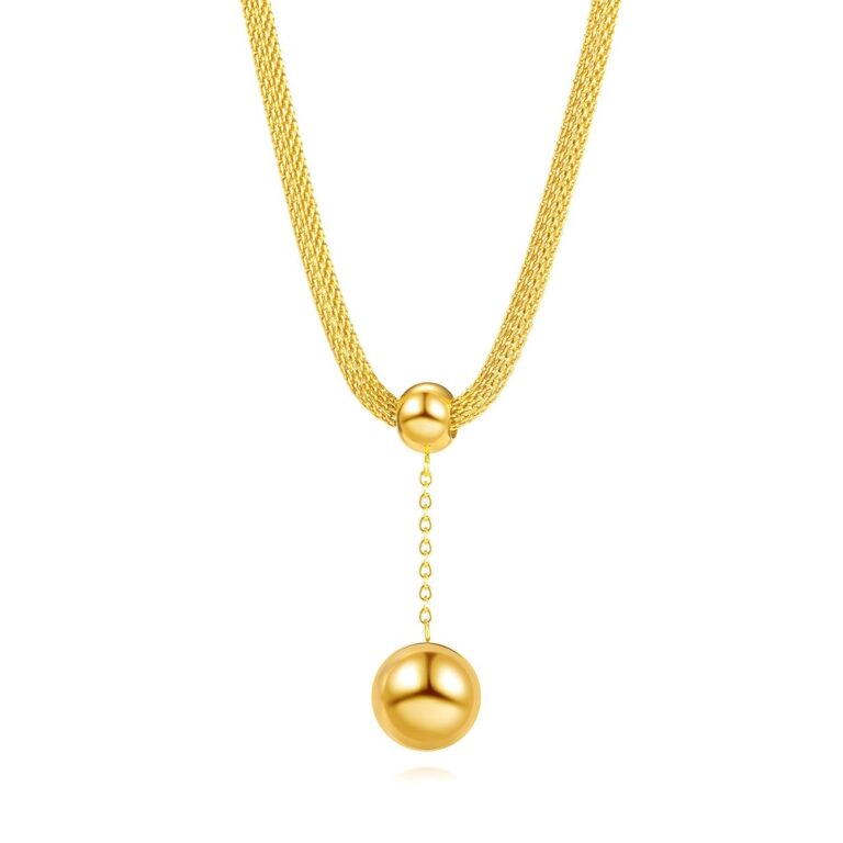18K gold plated stainless steel necklace with lobster claw clasp and pendant