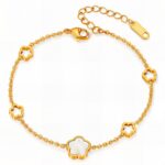 Flower Meadow bracelet close-up showing 18K gold plating and delicate band