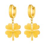 18K gold plated stainless steel earrings front view