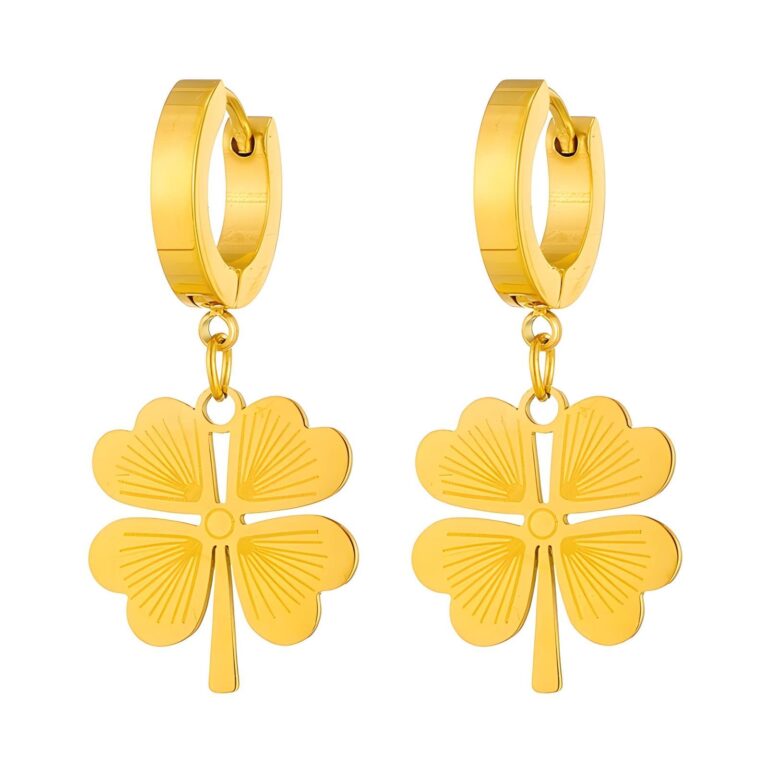 18K gold plated stainless steel earrings front view