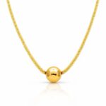 18K gold plated stainless steel necklace with pendant front view