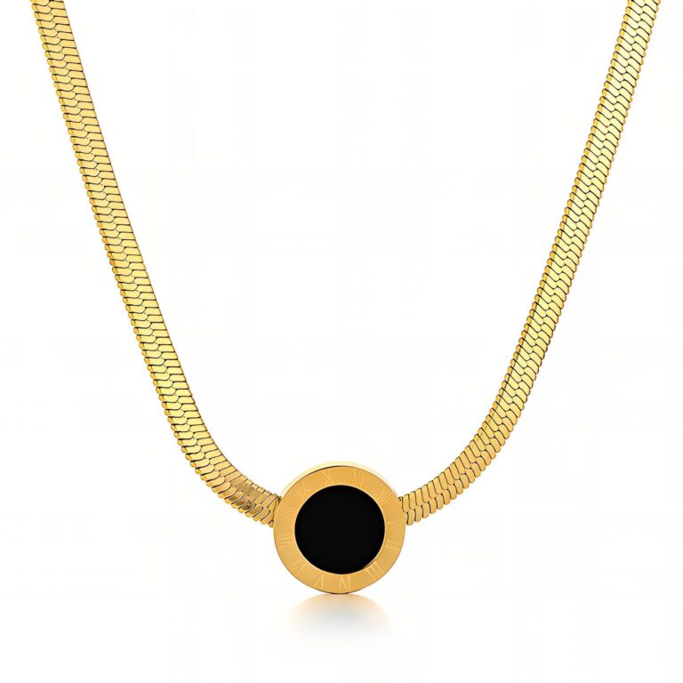 18K gold plated stainless steel necklace with lobster claw clasp