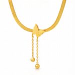 Close-up of 18K gold plated butterfly pendant necklace