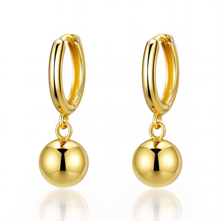 18K gold plated stainless steel earrings front view