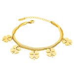 18K gold plated stainless steel adjustable bracelet on white background