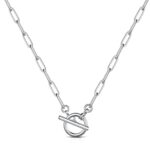 Stainless steel toggle necklace front view