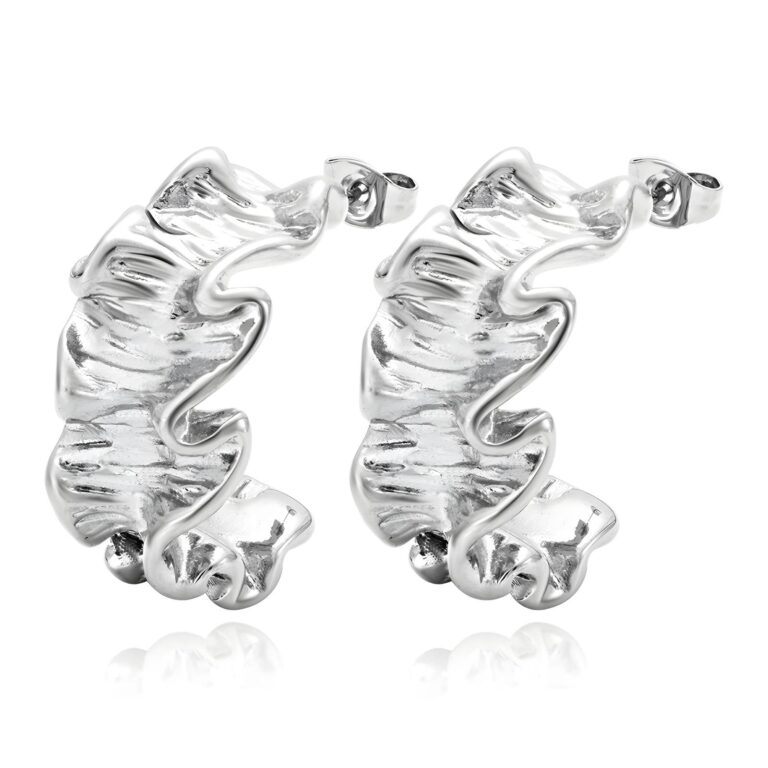 stainless steel stud earrings front view