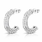 Stainless steel stud earrings with cubic zirconia close-up
