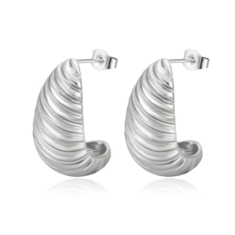 stainless steel stud earrings front view