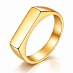 18K gold plated stainless steel sized ring front view