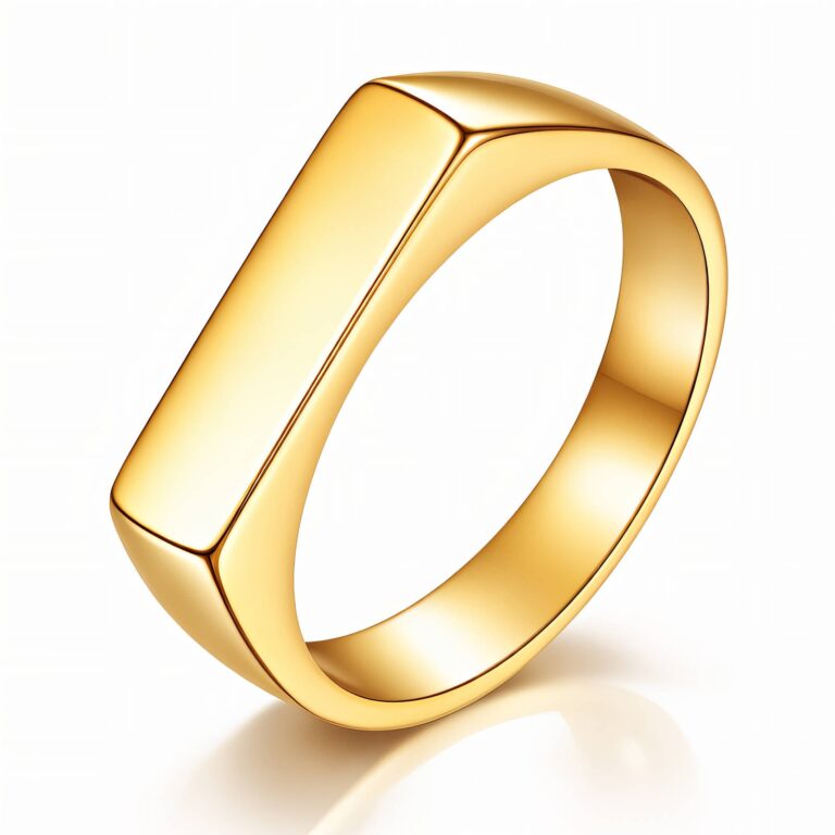 18K gold plated stainless steel sized ring front view