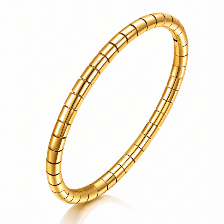 18K gold plated stainless steel bracelet front view