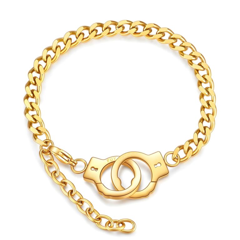 18K gold plated stainless steel bracelet close-up