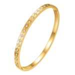 18K gold plated stainless steel bracelet with cubic zirconia detail