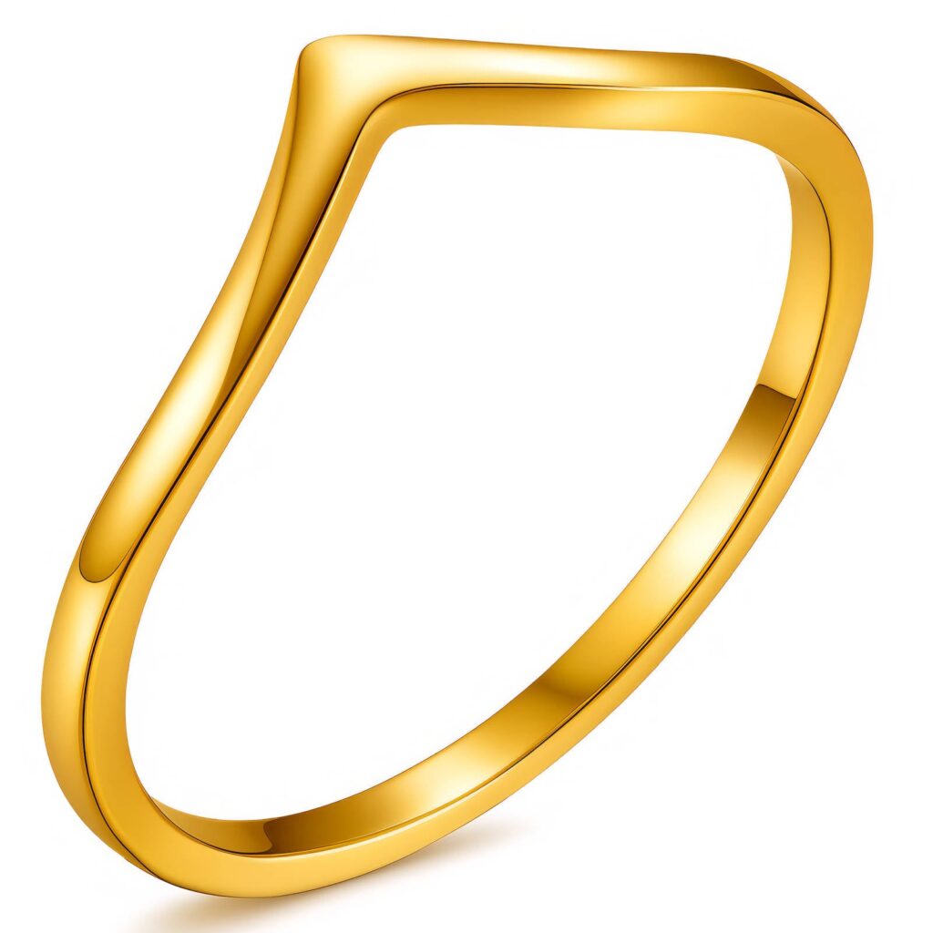 18K gold plated stainless steel sized ring front view