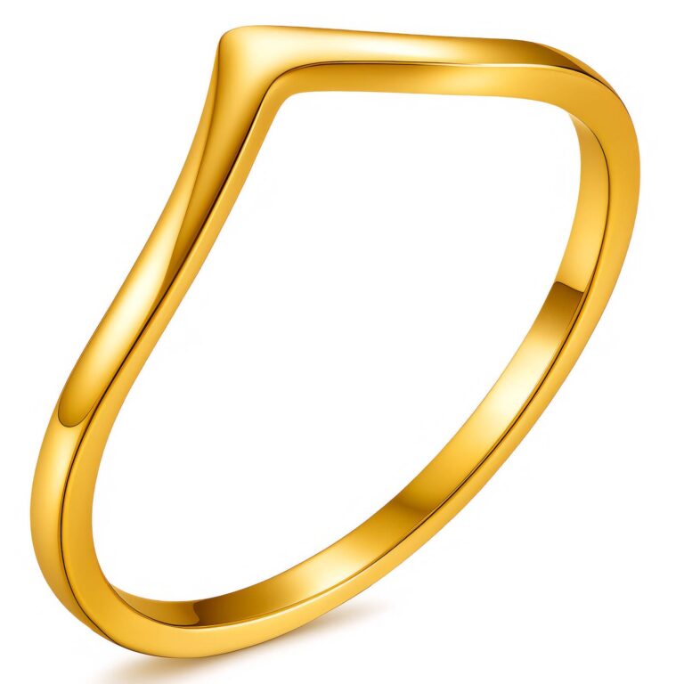 18K gold plated stainless steel sized ring front view