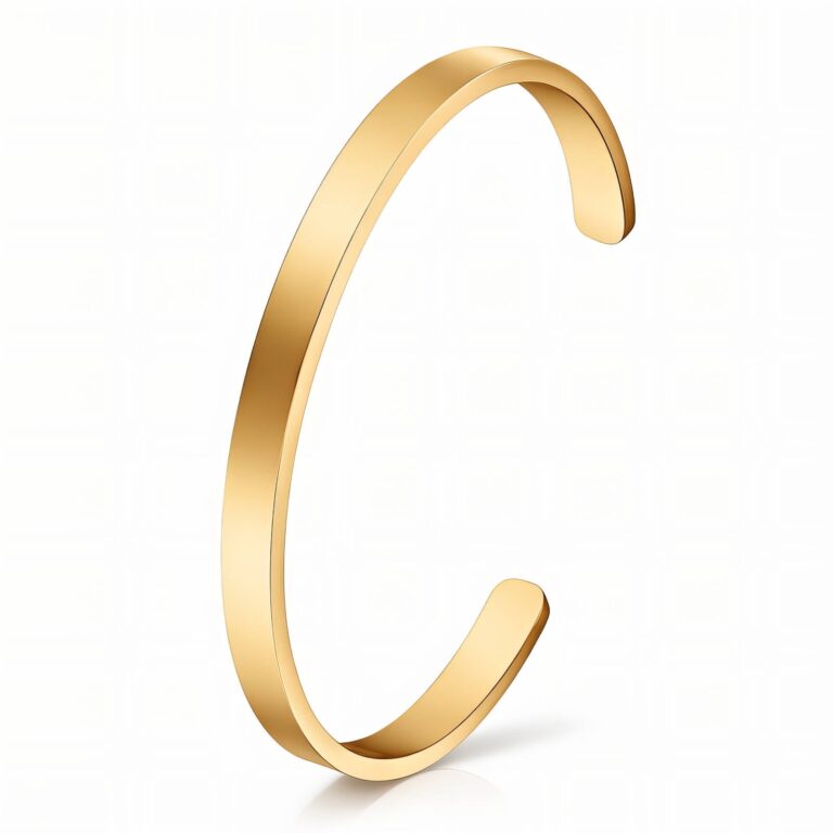 18K gold plated stainless steel bracelet front view