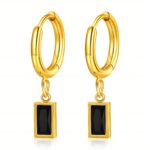18K gold plated stainless steel Congo earrings front view