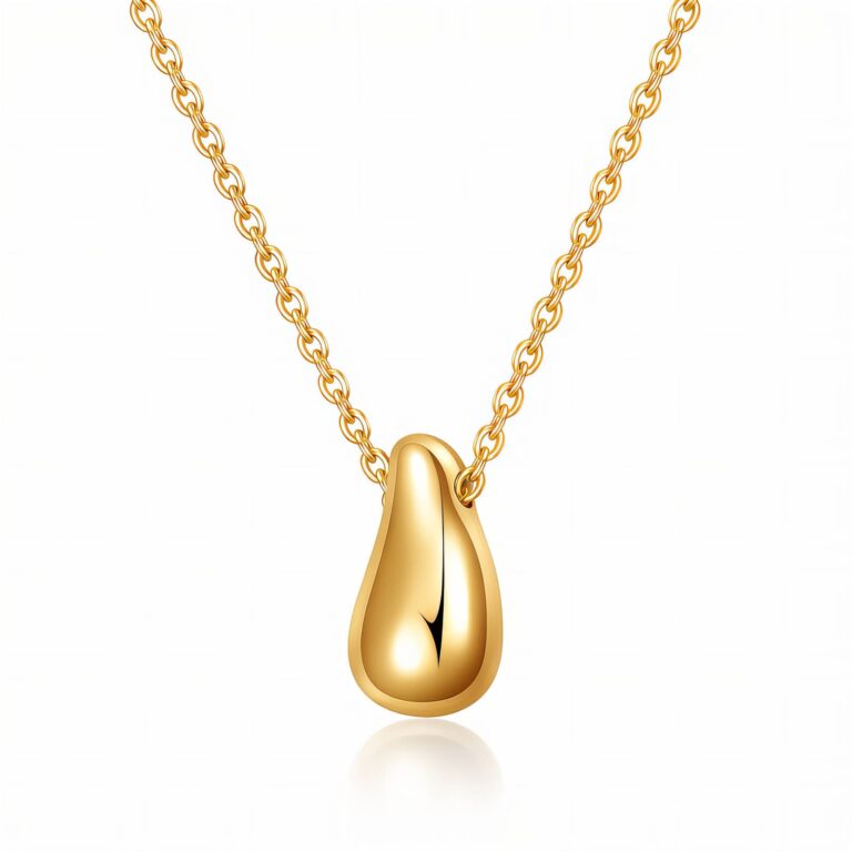 18K gold plated stainless steel necklace with lobster claw clasp and small pendant
